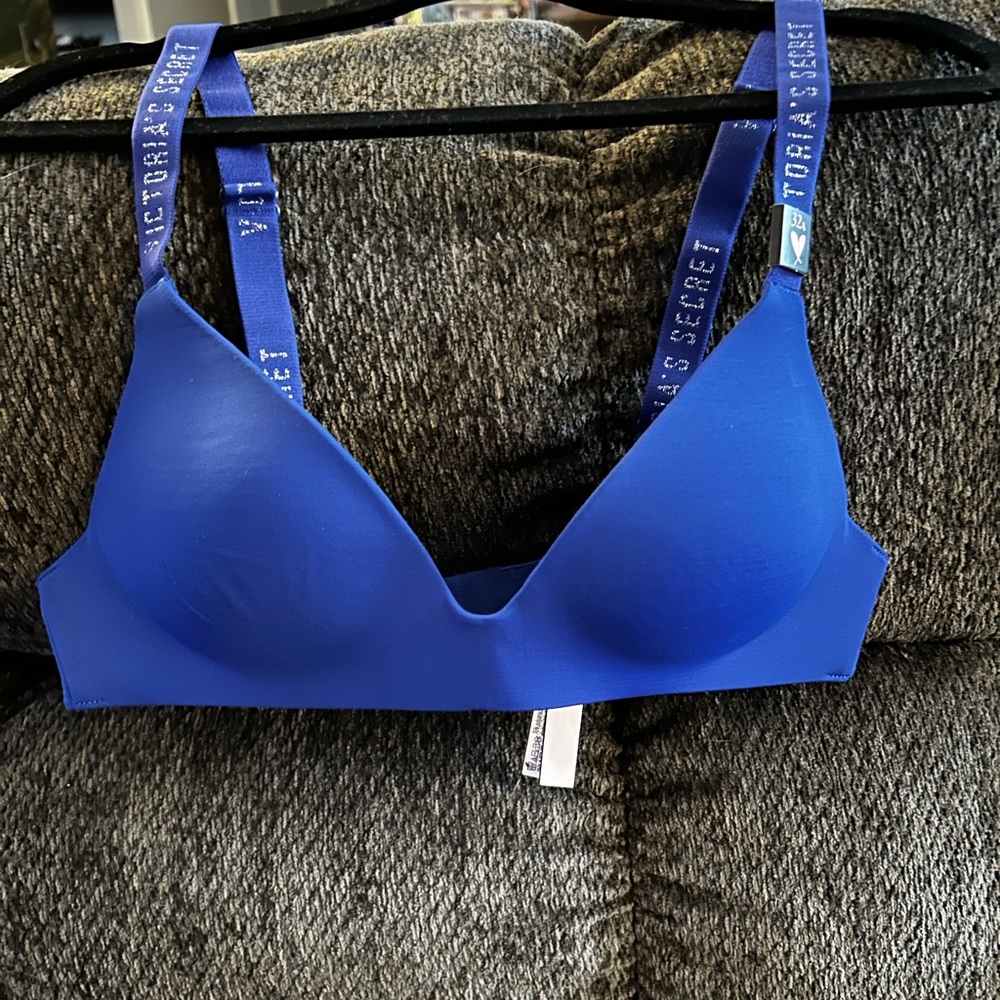 Blue with glitter letter Victoria Secret Bra